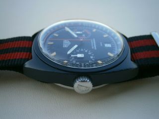 Rare 1970’s Heuer Monza economy vintage sport chronograph wristwatch cal.  12 6