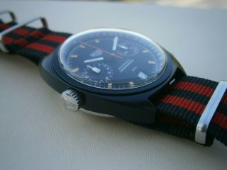 Rare 1970’s Heuer Monza economy vintage sport chronograph wristwatch cal.  12 8