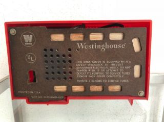 Rare Vintage Westinghouse 1957 Red Gold Tube Radio H577T4 Eames Space Age Mod 5