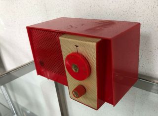 Rare Vintage Westinghouse 1957 Red Gold Tube Radio H577T4 Eames Space Age Mod 6