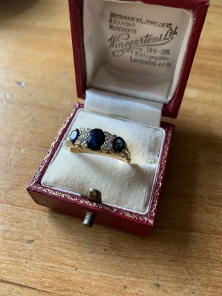 Antique 18ct Gold Diamond And Sapphire Ring