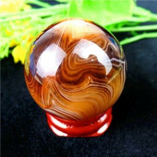 65g Brown Madagascar Crazy Lace Silk Banded Agate Tumbled Ball 36mm AW15733 2
