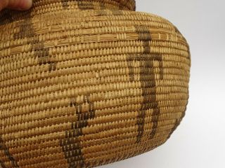 19th C.  Antique Native American Indian Pima Papago Olla Basket Figure Design 3