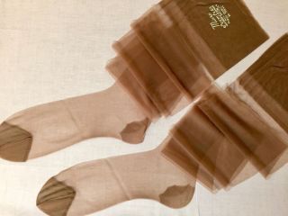 6 Pr Tall Girl Vintage Nylon Rht Stockings 10 1/2 X 39” Xl Extra Long
