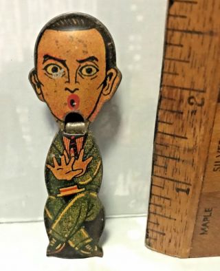 1920s Vintage Tinplate Litho Toy Figural Eddie Cantor Whistle Japan? China? Vgc