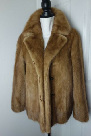Vintage Medium Mink Fur Coat Jacket 3811s