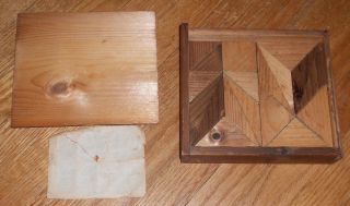 1872 Antique Game Parquetspiel Art of Parqueter Wood Box Puzzle 5