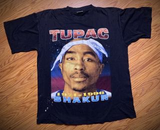 Rare Vintage Rip Tupac Shakur Rap Tee Shirt 90s Hip Hop 2 Pac Size Xl