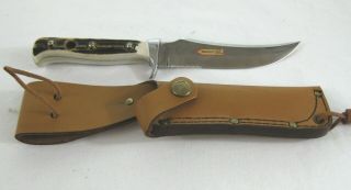 Vintage Puma 11 6393 German Skinner Knife Stag Blade With Sheath 1986 Rockwell