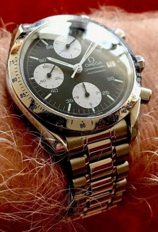 Omega Speedmaster Date 3511:50 Serviced Rare Panda Dial Boxes Nr