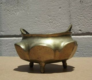 Antique Vintage Chinese Bronze Censer 6 Character Xuande Mark,  China