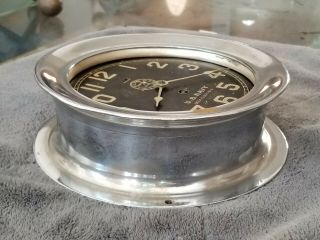 WWI ERA Chelsea Ship ' s Deck Clock No.  3 Chromed Brass Serial 19769 RUNS 6