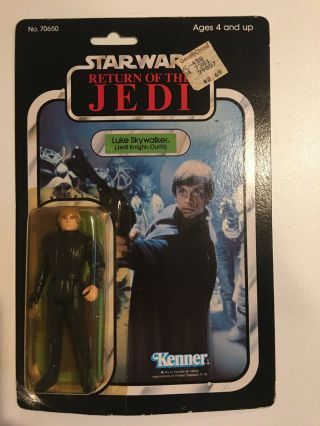 Star Wars Vintage Kenner Luke Skywalker Jedi Knight 77 Back Moc Rotj