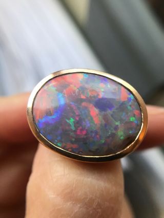 Irene Neuwirth Australian Opal And Rose Gold Ring 6.  5 Boulder Vintage Antique