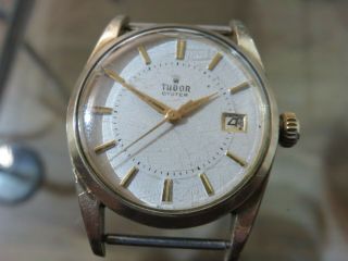 Vintage Rolex Tudor Oyster Gents Gold Plated Stainless Wrist Watch