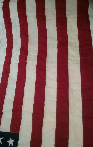 Vintage WW2 48 Star American U.  S.  Flag 5 ' x 9.  5 ' Hand Stitched Cotton 2