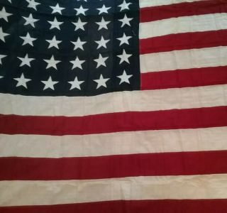 Vintage WW2 48 Star American U.  S.  Flag 5 ' x 9.  5 ' Hand Stitched Cotton 3