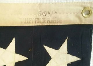Vintage WW2 48 Star American U.  S.  Flag 5 ' x 9.  5 ' Hand Stitched Cotton 4