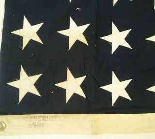 Vintage WW2 48 Star American U.  S.  Flag 5 ' x 9.  5 ' Hand Stitched Cotton 5