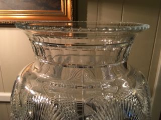Vintage Brilliant Cut Glass Center Vase Signed “Yasemin” Colossal 14”H 8