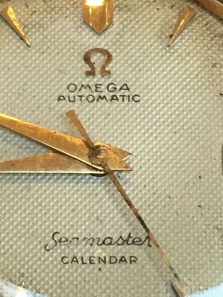 Vintage Omega Seamaster Calendar Automatic Date Watch Gold Filled Textured Dial 2