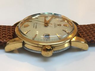 Vintage Omega Seamaster Calendar Automatic Date Watch Gold Filled Textured Dial 3