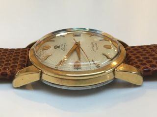 Vintage Omega Seamaster Calendar Automatic Date Watch Gold Filled Textured Dial 4