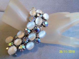 Vendome Vintage Sky Blue Jelly Belly Cab Ab Crystal Bracelet And Earrings