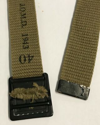 WWII 1943 Dated US J.  Q.  M.  D.  Waist Belt,  Size 40 6