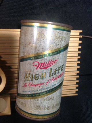 Vintage MILLER BEER LIGHT UP SIGN w Beer Can & Bottle LAKESIDE PLASTICS Mfg 4