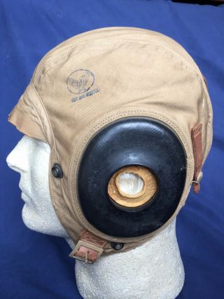 Wwii Army Air Forces Aaf Pilot’s Summer Flying Helmet Type An - H - 15 Usaaf
