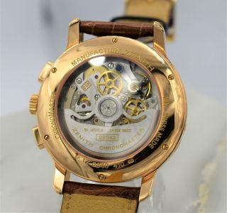 Rare 18K Rose Gold Zenith El Primero Chronomaster Moon Phase Wristwatch 4