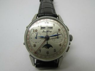Vintage Breitling Moonphase Triple Calendar Chronograph Men Watch