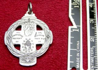 Chaplin ' s RARE Victory Wreath Sterling WWII Miraculous Medal War Cross Crucifix 3