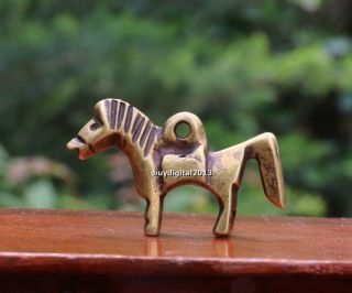 4 Cm Bronze Chinese Zodiac Animal Equine Horse Abstract Sculpture Amulet Pendant