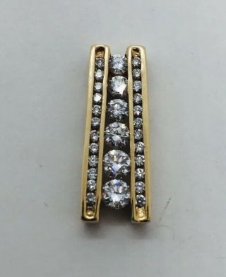 Vintage 14k Yellow Gold 1,  Carats Diamond Charm Pendant