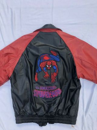 Vintage 90’s Leather Spider - Man Jacket Marvel Comics Collectors Item