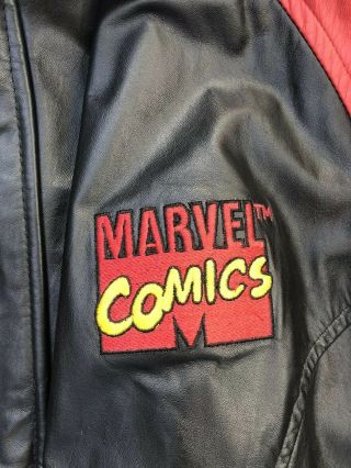 Vintage 90’s Leather Spider - Man Jacket Marvel Comics Collectors Item 3