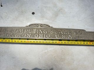 Antique The Computing Scale Co.  Dayton Ohio Country Store Scale Sign marque VTG 4