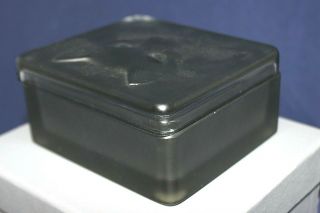 Vintage LALIQUE FRANCE Chat Cat Frosted Clear Glass Trinket Box w/ Lid 5