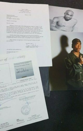 Tupac Shakur Signed Contract JSA Rare Interscope Royalty wAutograph 1995 4