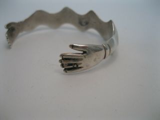 Vintage Jock Favour Southwestern Sterling Silver Bracelet w Hand Terminals 4