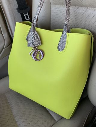 Authentic Rare Dior Addict Vertical Python Shopping Tote Bag