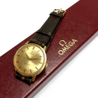 Vintage Omega Seamaster 165001 Automatic Cal 552 Plaque Or G 40m Leather Men´s W