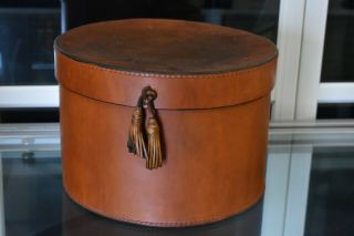 Rare Stitched Leather Guild Master Nesting Hat Boxes Set of 3 6
