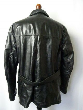 Men ' s Rare Vintage 1960 ' s Horsehide Leather German Police Jacket 44R (L) 5