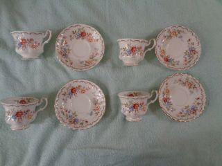 Vintage set of 4 ROYAL ALBERT CUP AND SAUCERS,  Jubilee Rose 2