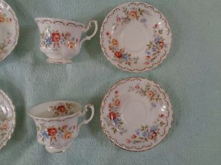 Vintage set of 4 ROYAL ALBERT CUP AND SAUCERS,  Jubilee Rose 3