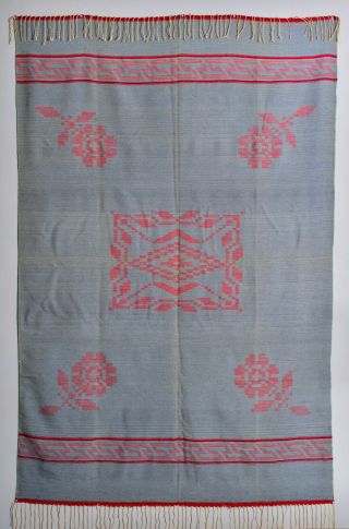 Fantastic Antique Early Mexican Shawl Saltillo Serape Blanket Rug Moki - Like