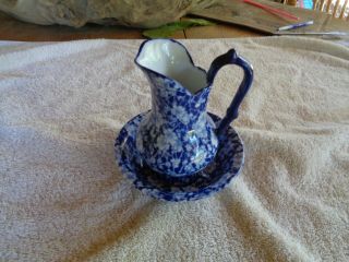 Vintage Ironstone Victopia Pitcher And Basin Bowl,  Pitcher,  Bowl 6 In.  Tall